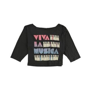 dirty violet Womens Viva La Musica Graphic T-Shirt, Black, NWT
